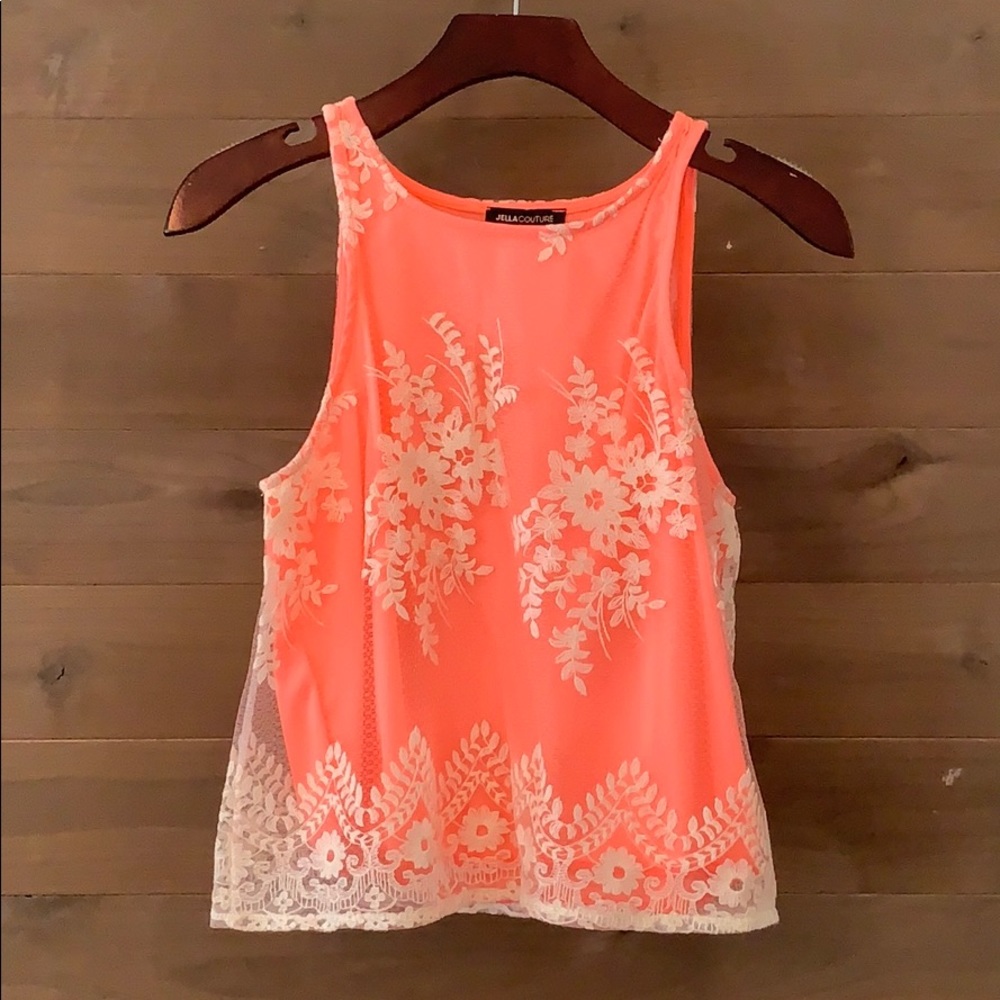Neon  Bohemian Overlay Crop Tank